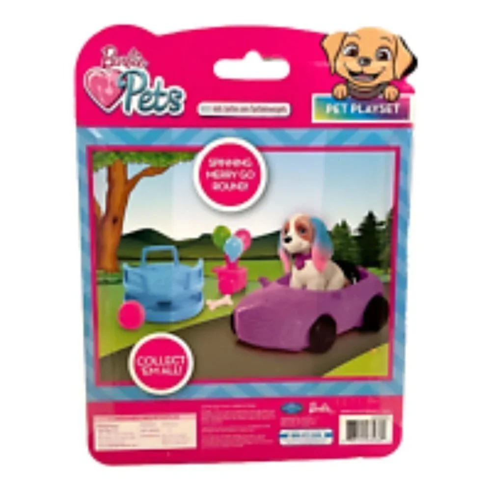 NEW Barbie Pet Playset with Beagle Dog Puppy Purple Car